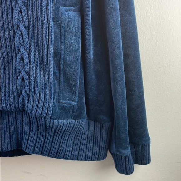 Draper's and Damons Petites Blue Women's Velvet Jacket Small - Picture 4 of 7